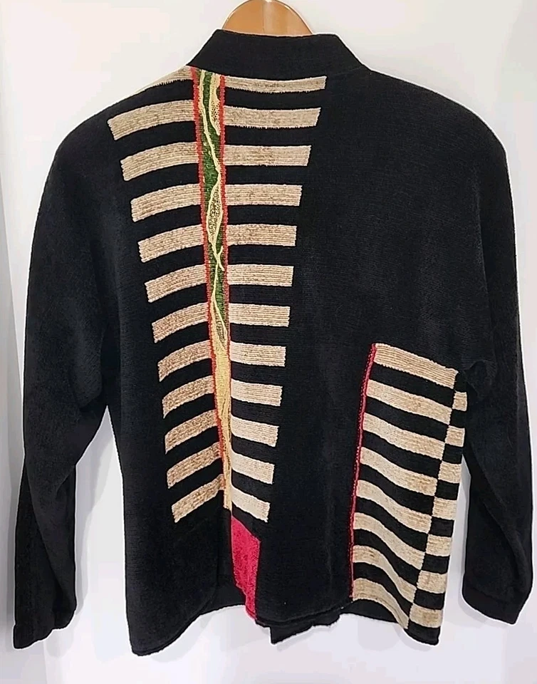 CHAQUETA MINA NORTON NYC Chenille Mujer Grande Diseñador Usable De Colección Años 90  Foto 2 de 4
