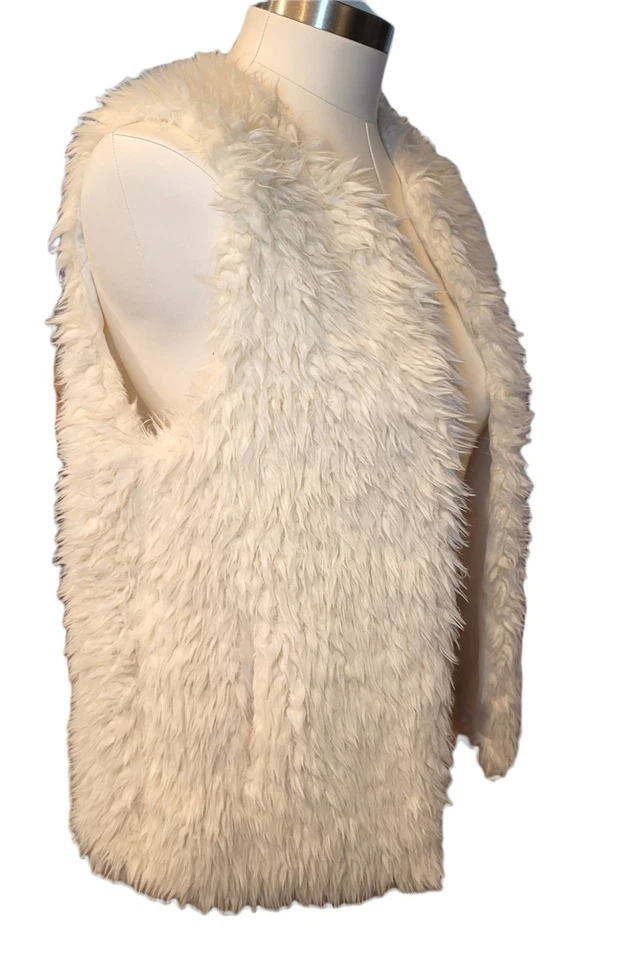 Charlotte Russe зима белый искусственного шерпа меха жилет куртка маленький VR1 - Изображение 2 из 4