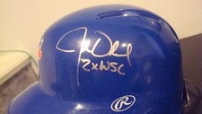 John Olerud  AUTOGRAPHED TORONTO BLUE JAYS Mini Helmet SIGNED 92 & 93 WS CHAMPS