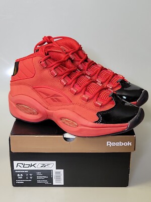 Reebok Question Mid Red Black‎ Allen Iverson Basketball Shoes FW5304 Mens 12 Reebok Question Mid Black Red for Sale | Authenticity  main image 3