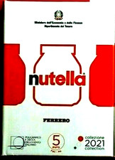 ITALIA REPUBBLICA - 2021 NUTELLA ROSSA  MONETA  5 EURO ARGENTO  - FDC IPZS