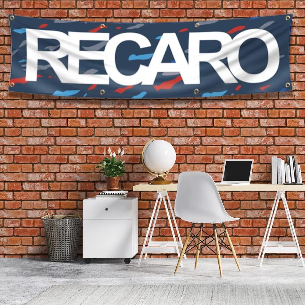 Recaros Motorsport Seats Banner Flag (2x8ft,150D Poly,Vivid Color) Garage... 
