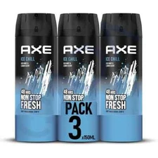 AXE Ice Chill 48-Hour Fresh Deodorant Body Spray Fragrance for Men 150ml -3 Pack