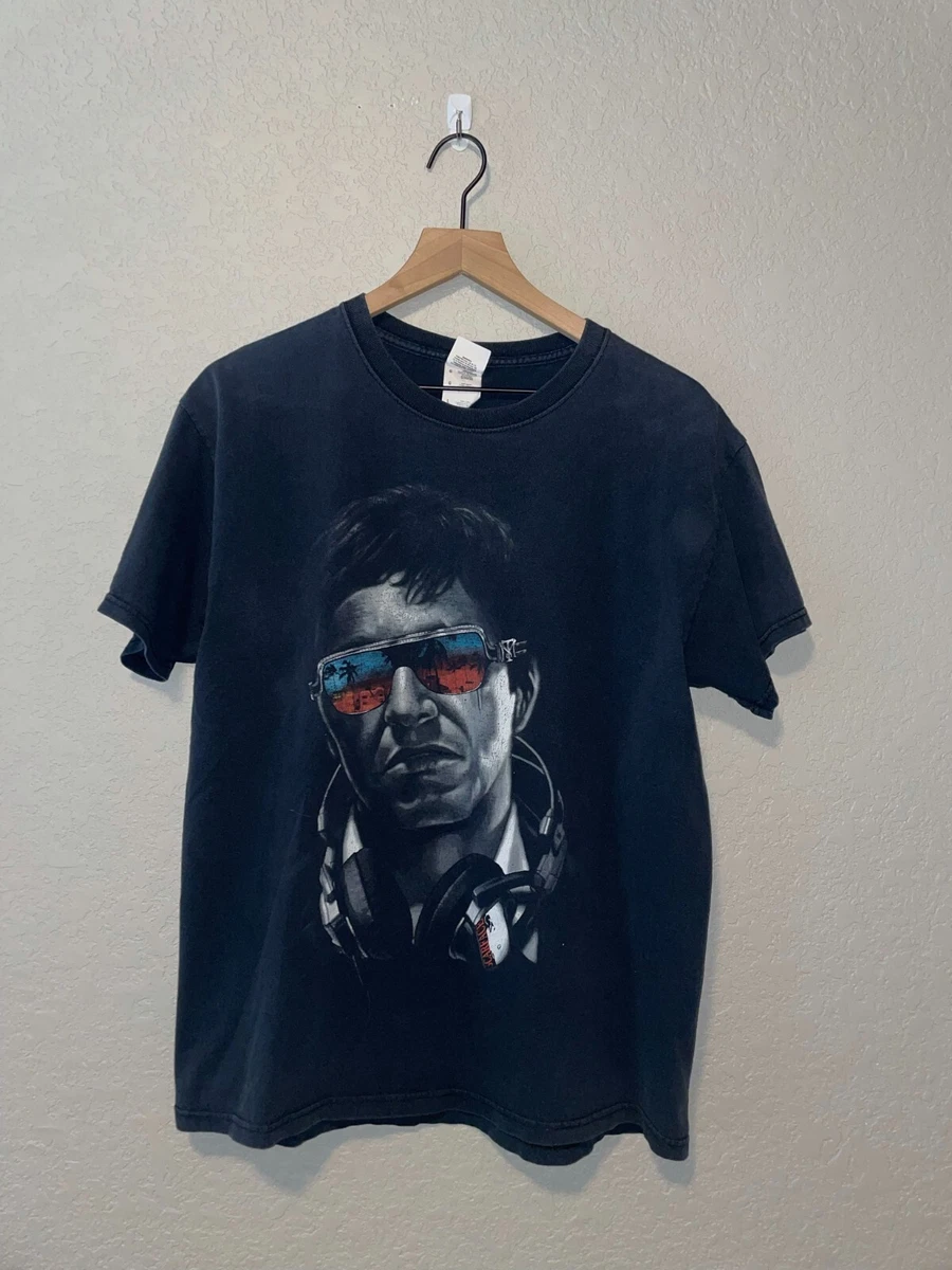Y2K Gildan Scarface Tony Montana Movie Headphones Shirt 2000s Large L