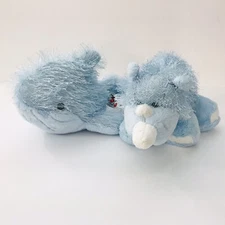Ganz Webkinz Lot of 2 Plush 9”/10” Blue Rhino Blue Whale No Code Stuffed Animal
