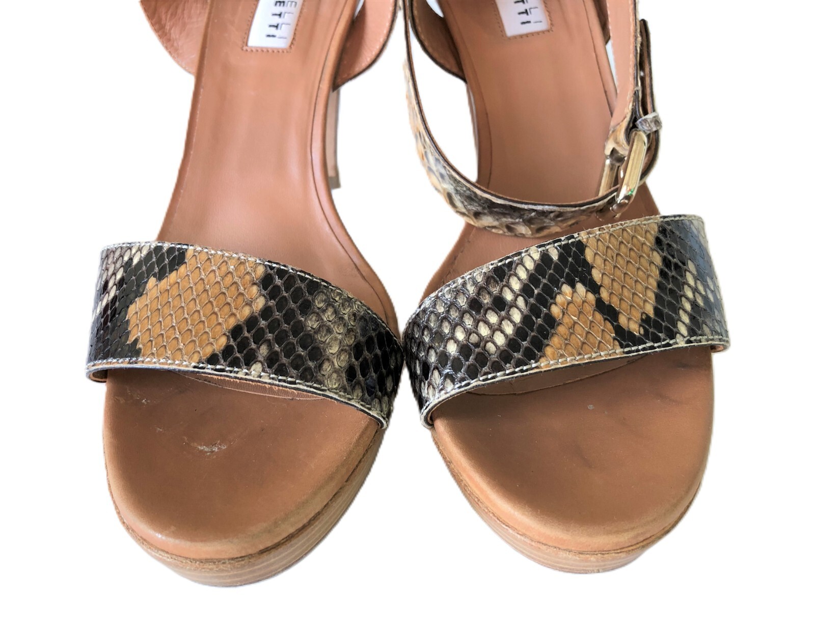 FRATELLI ROSSETTI python print leather platform s… - image 4