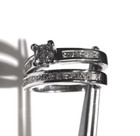 14k white gold invisible set princess diamond engagement ring wedding band set — photo 4