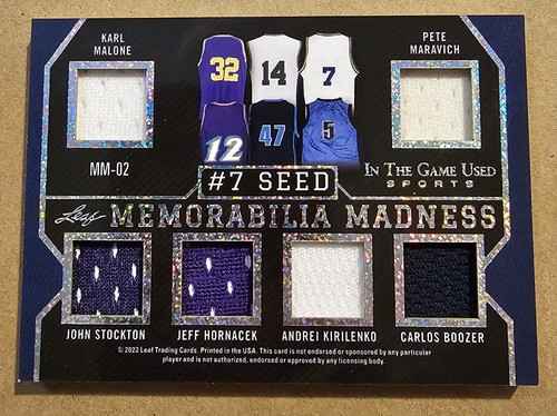 2022 Leaf In The Game Used Bird Maravich Malone Garnett Relic Card #'d 1/12 GOAT - Picture 2 of 2