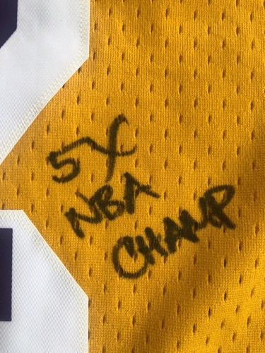Derek Fisher Signed 5x NBA CHAMP Mitchell Ness Lakers Swingman Jersey PSA Auto - Picture 6 of 11