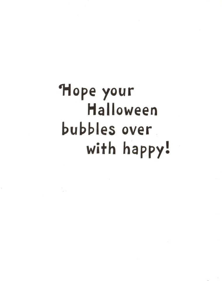 Tarjeta de sello Happy Halloween nieta gatito negro gato bruja brujas brebaje Foto 2 de 3