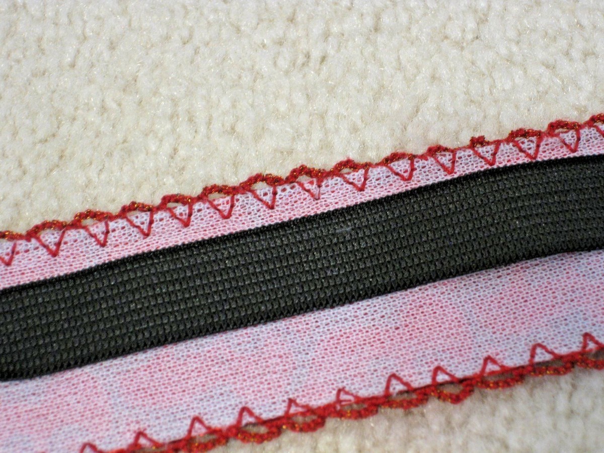 Bandeau Extensible Rouge, Noir Et Or - Imitation Soie 44 Mm, Neuf Sans étiquette