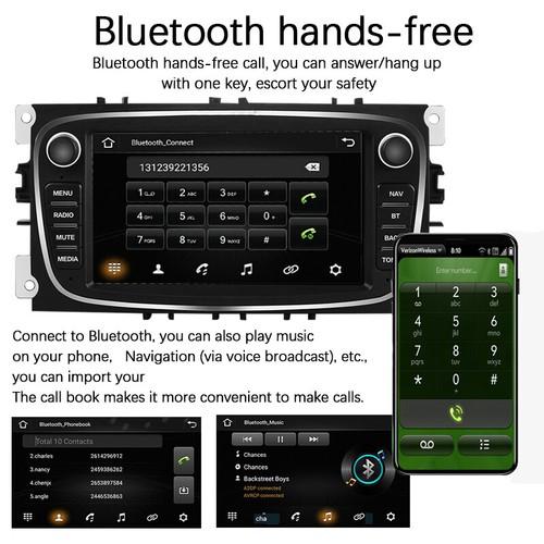 2 DIN 7" Android GPS Autoradio Radio Bluetooth Touch 1+16G für Ford Focus S-Max - Bild 6 von 13