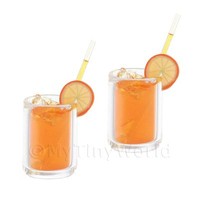 2 Miniature Vodka Orange Cocktail In Long Glasses 2 Miniature Vodka Orange Cocktail In Long Glasses