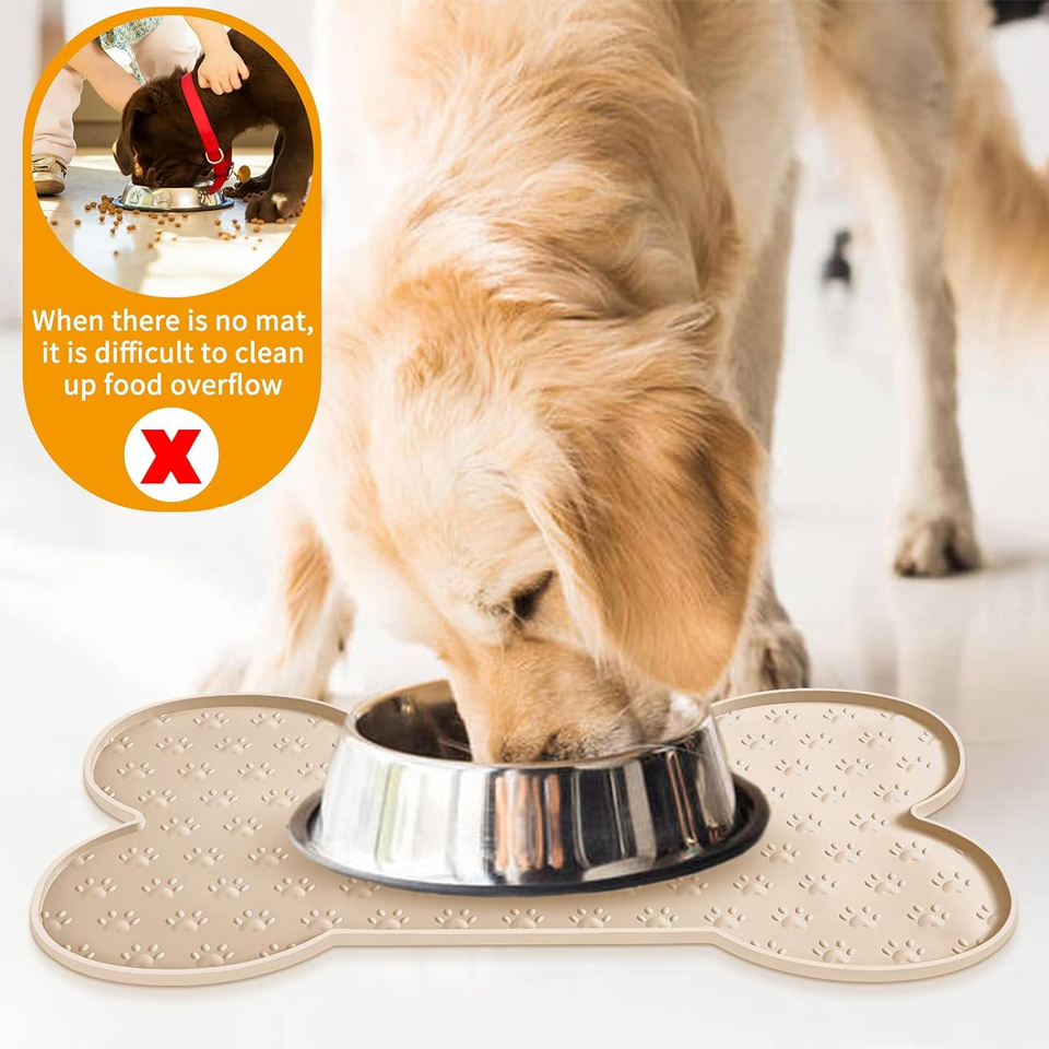 Dog Food Mat AntiSlip Silicone Dog Bowl Mat Thicker Pet Placemat