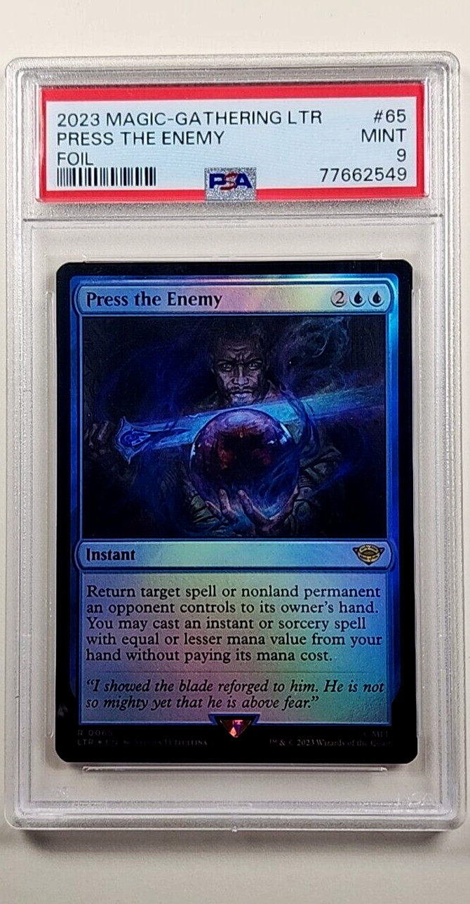 2023 MTG Magic the Gathering LOTR Lord of Rings Foil #65 Press the Enemy PSA 9