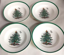Spode Christmas Tree  set of 8 x 9" Rim Soups---SD159---