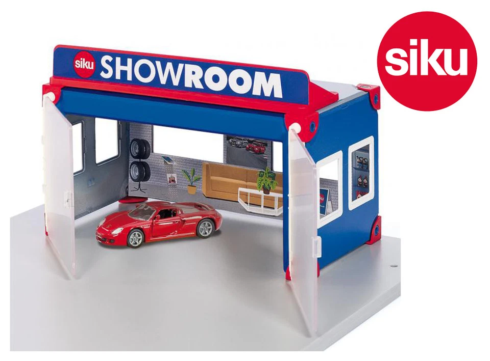 Exhibición de ventas de sala de exposición de automóviles Siku 5504 Sikuworld completa con Porsche Carrera GT Foto 3 de 3