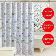 180cm Fish Pattern Shower Curtain Water and Mildew Resistant Bathroom Decor