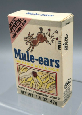 c 1980 Full GOOFY GROCERIES MULE-EARS Vintage MUESLIX Candy Container BUBBLE GUM