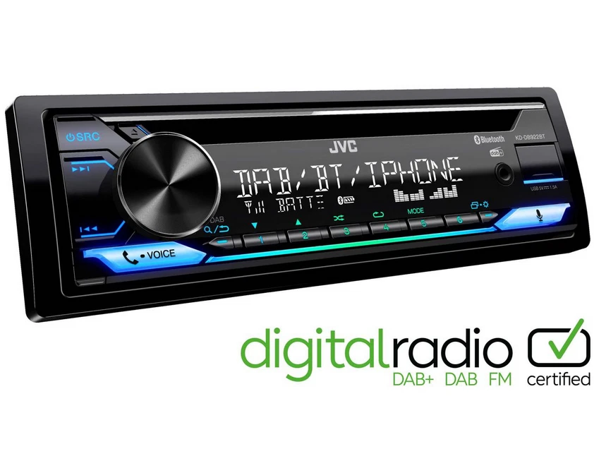 JVC KD-DB922BT 1-DIN Car Stereo, DAB+, Bluetooth, Amazon Alexa Ready, CD,USB/AUX - Image 4 of 4
