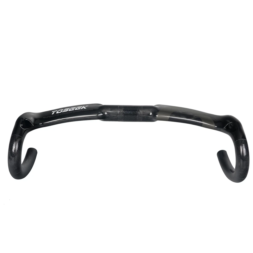  Manillar de bicicleta de grava de fibra de carbono para bicicleta de carretera Barra de caída Manillar de carreras 31,8 mm Foto 3 de 4