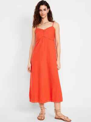 Old Navy Women's Linen-Blend Cami Midi Dress Size XL | eBay
