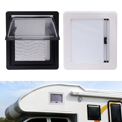 RV Caravan Hinged Push Out Window Hatch Vent Skylight 450*500mm w/Blind + Screen