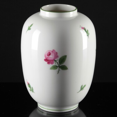 Porzellan Vase  Wien Augarten Wiener Rose weiß 114/2 5089 203 ~ 1924 Art Deco