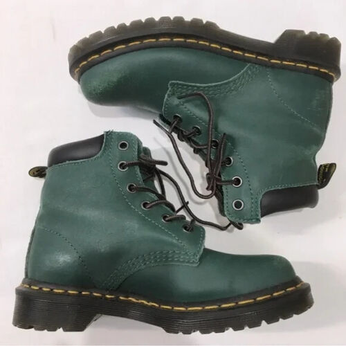 Dr. Martens AW004 grüne sechsösen Lederstiefeletten - Bild 4 von 16
