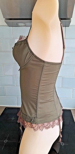 John Galliano MILITAIRE Olive/Brown Cotton/Lace U/W Preformed Long Basque - 第 7/21 張圖片