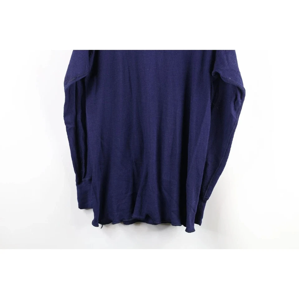 Camiseta De Colección Años 70 Streetwear Para Hombres 2XL Blanca Térmica Tejida Waffle Manga Larga EE. UU. Foto 2 de 4