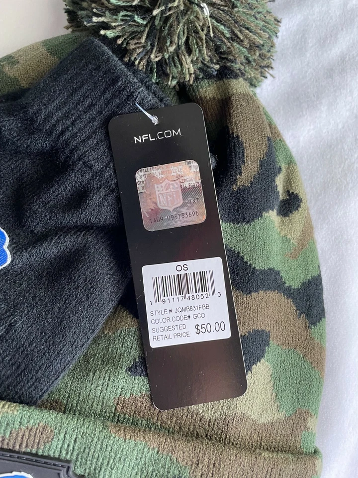 Conjunto de gorro y guante de ropa del equipo de la NFL Buffalo Bills para adultos verde camuflaje OS NUEVO CON ETIQUETAS Foto 4 de 4