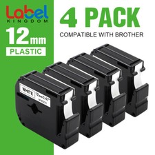 4PK M-K231 M231 Fit For Brother P-Touch Label Tape 12mm White 1/2" PT-65 PT-85