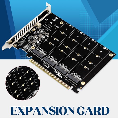 4-Port M.2 NVME SSD to PCIe 3.0 4.0 X16 Connector Expansion NEW Card 4 x 32Gbps - 第 17/22 張圖片