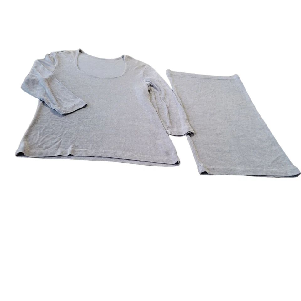Weekenders size M Women’s Traveler 2-Pieces Gray Skirt Top Slinky Set - Image 3 of 4