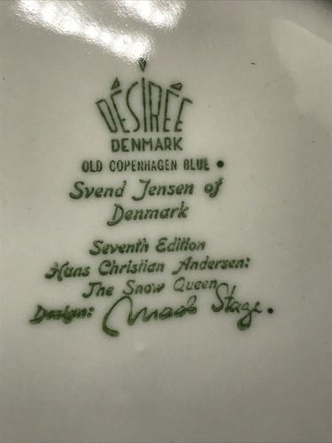 The Snow Queen Collectible Plate Andersen DESIREE Denmark Copenhagen Blue Jensen - Picture 7 of 10