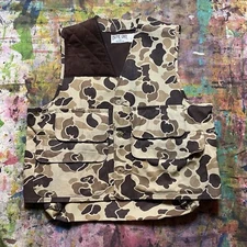 Vintage Bone Dry Redhead Camo Corduroy Hunting Vest USA Made EUC Large 