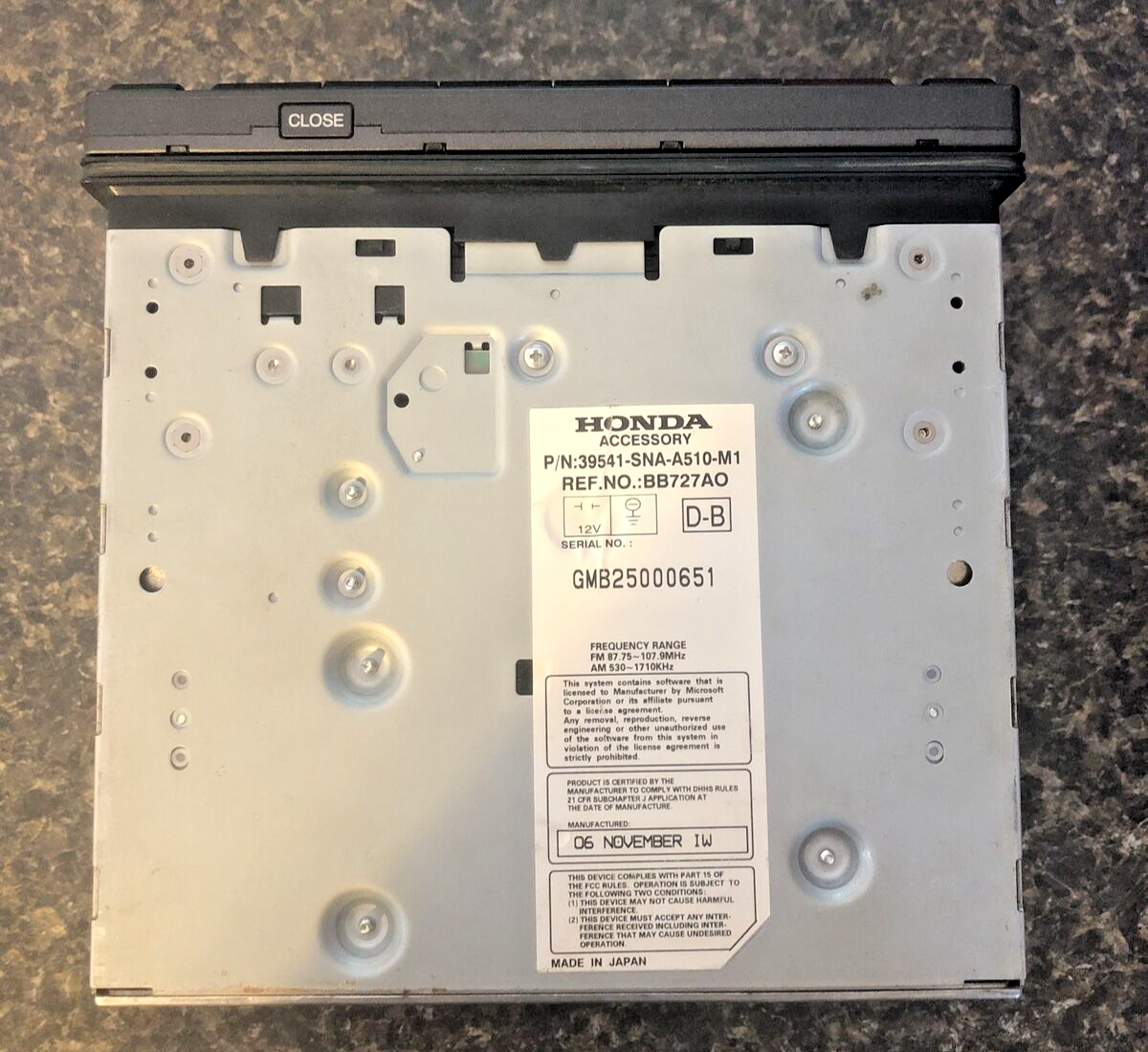 2007-2009 Honda Civic Navigation Premium Audio System XM Radio