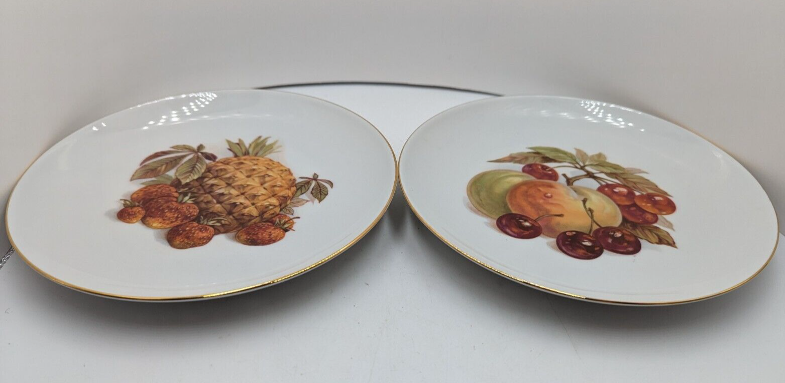 Set of 2 Winterling Roslau Fruit Plates Bavaria Germany 7 3/4” Salad Plates