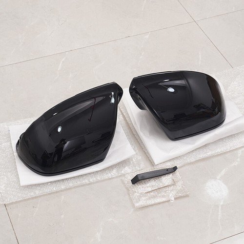 For Audi Q5 SQ5 Q7 09-15 Mirror Cover Cap w/o Side Assist Replace Gloss Black - Picture 5 of 13