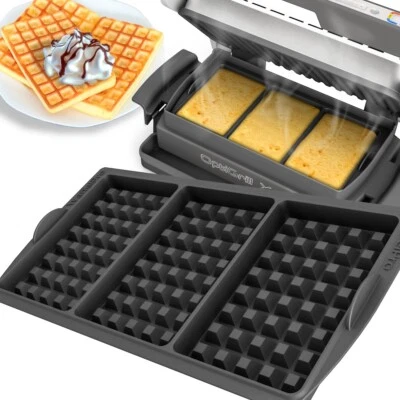 ZAUBERFRY Waffeleinsatz für OptiGrill XL, Zubehör, Backschaleneinsatz, Silikon, Waffel