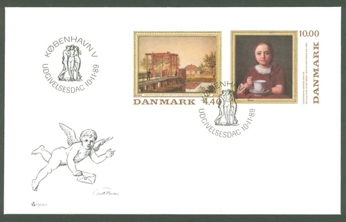 Denmark U19 FDC 1989 Art Painting Christen KOBKE Constantin HANSEN