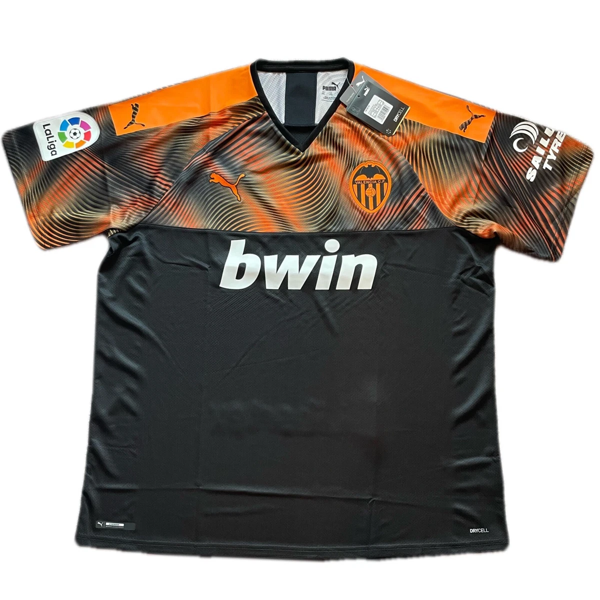 2019 20 Valencia Away Jersey 2XL Puma Soccer Football Black Orange