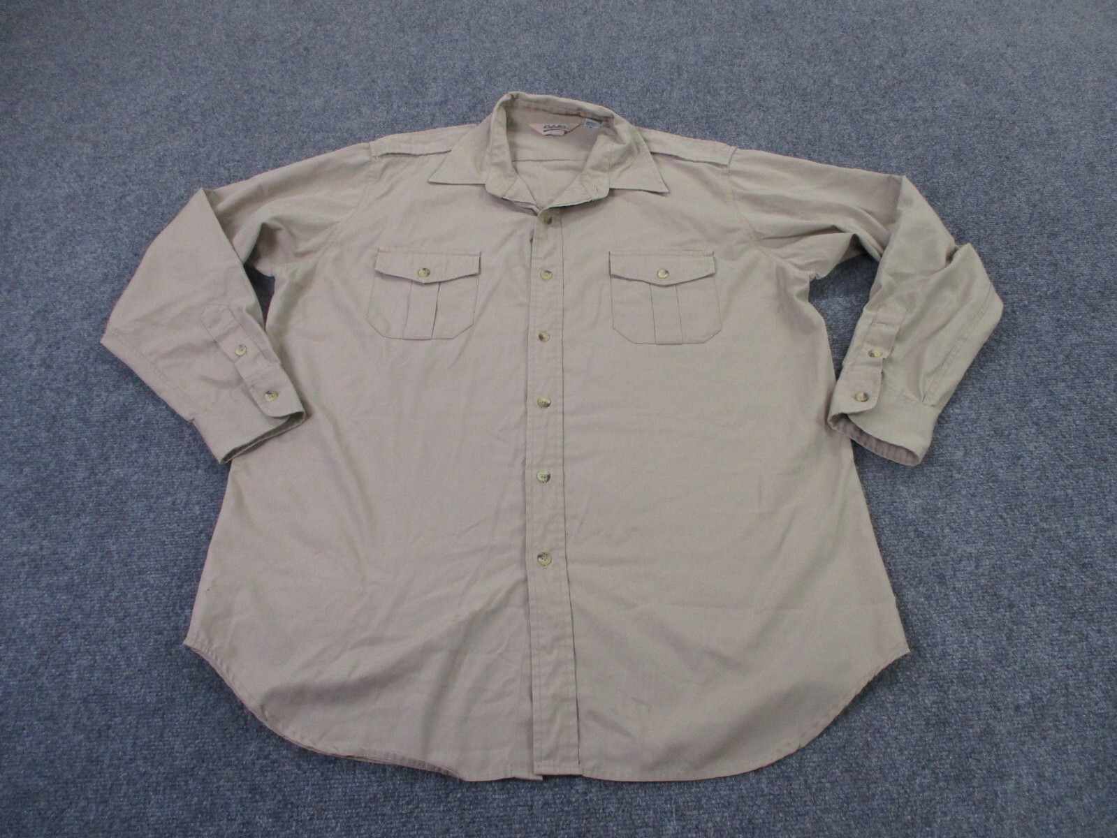 Vintage Cabelas Shirt Mens XL Beige Hunting Lightweight Hiking Outdoors Safari