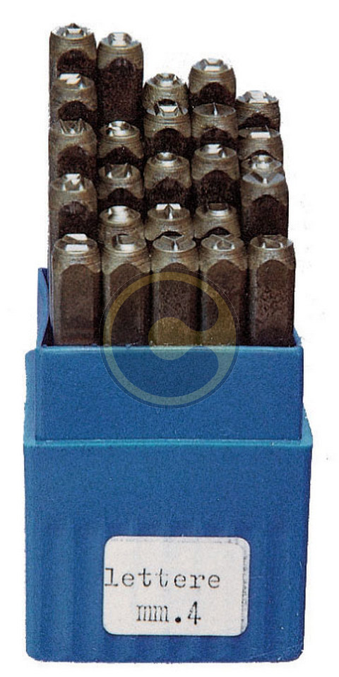 Set 27 Punzoni Acciaio Lettere 4mm Cod 1621 - Marcatura Rapida