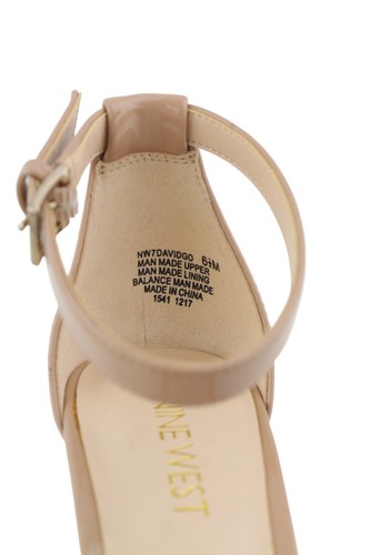 Nine West Mujer Tacones US6.5 EU37 Beige Charol Bloque Plataforma Sandalias - Imagen 9 de 16