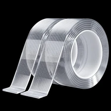 2PCS Clear Double Sided Nano Tape Heavy Duty Removable Mounting 20FT