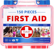 First Aid Kit 150 Pcs, Emergency Camping Hiking Home Office Car Kit, Bandages
