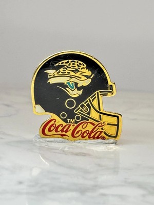 Jacksonville Jaguars Helmet Pin: Gold Tone Enamel - NFL Coca Cola