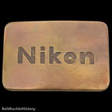 Solid Brass Nikon Vintage Belt Buckle